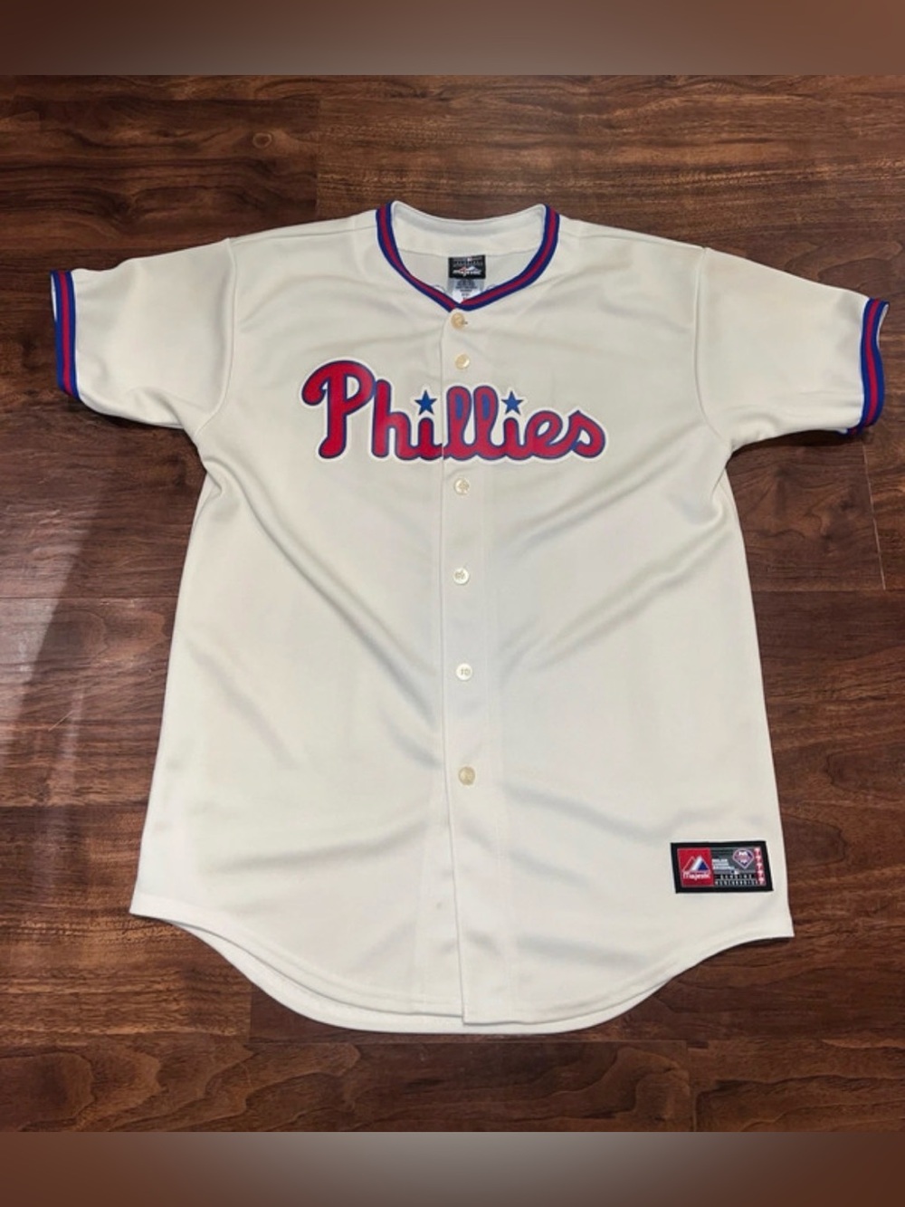 Majestic Phillies Cream Baseball Jersey